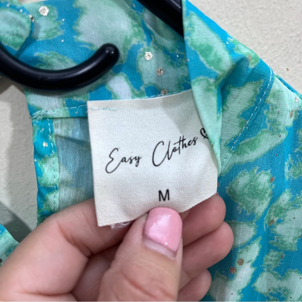 Easy Clothes Blue And Green Manae Dress Our Color: Blue And Green size medium - Picture 9 of 10
